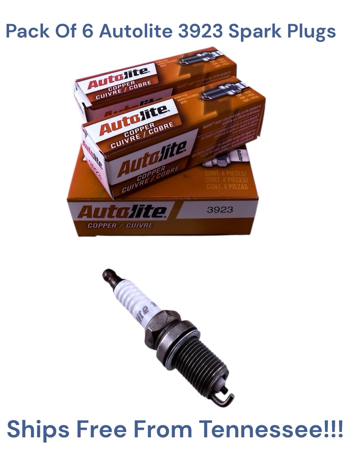 Autolite Copper Core 3923 Spark Plugs Pack Of 6