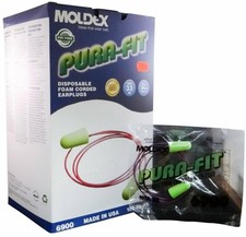 MOLDEX Pura-Fit #6800 Earplugs Disposable PVC Free Hearing Protection 2 Boxes