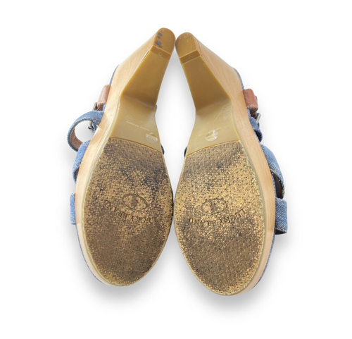 Sandales corsales cales vintage en denim jean plate-forme Lucky Brand (8M) - Photo 5/7