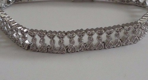 BRACCIALE TENNIS SMALL HEARTS DIAMANTI LAB CRAETED ARGENTO STERLING 925/7"" - Foto 8 di 9