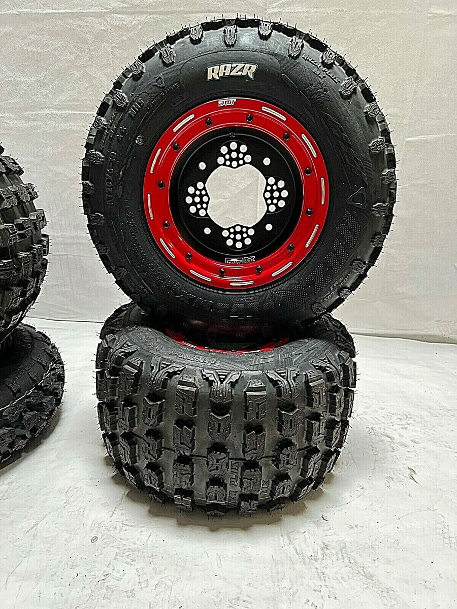 DWT G3 Beadlock Rims Maxxis Razr Plus MX Tires Front Rear DWT G3 Beadlock Rims Maxxis Razr Plus MX Tires Front Rear