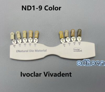 Ivoclar Vivadent Dental Shade Guide IPS Natural Die ND 1-9 Colors Bleach Teeth