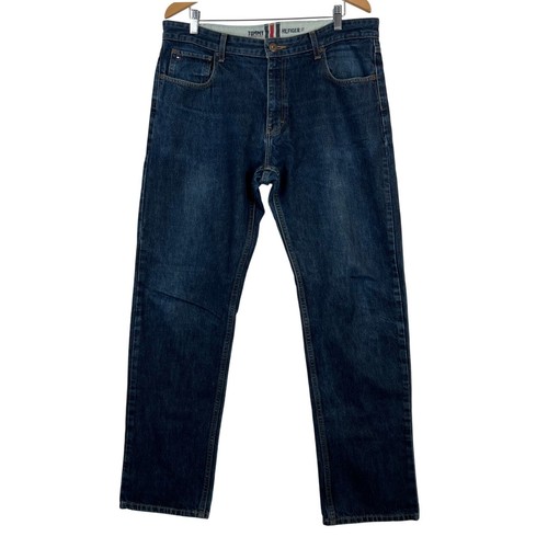 Tommy Hilfiger Classic Straight Jeans Dark Wash Denim Pants Mens Size 36x34