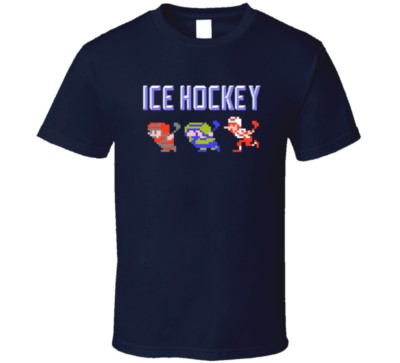 Ice Hockey Nes Characters Video Game Hockey T Shirt 