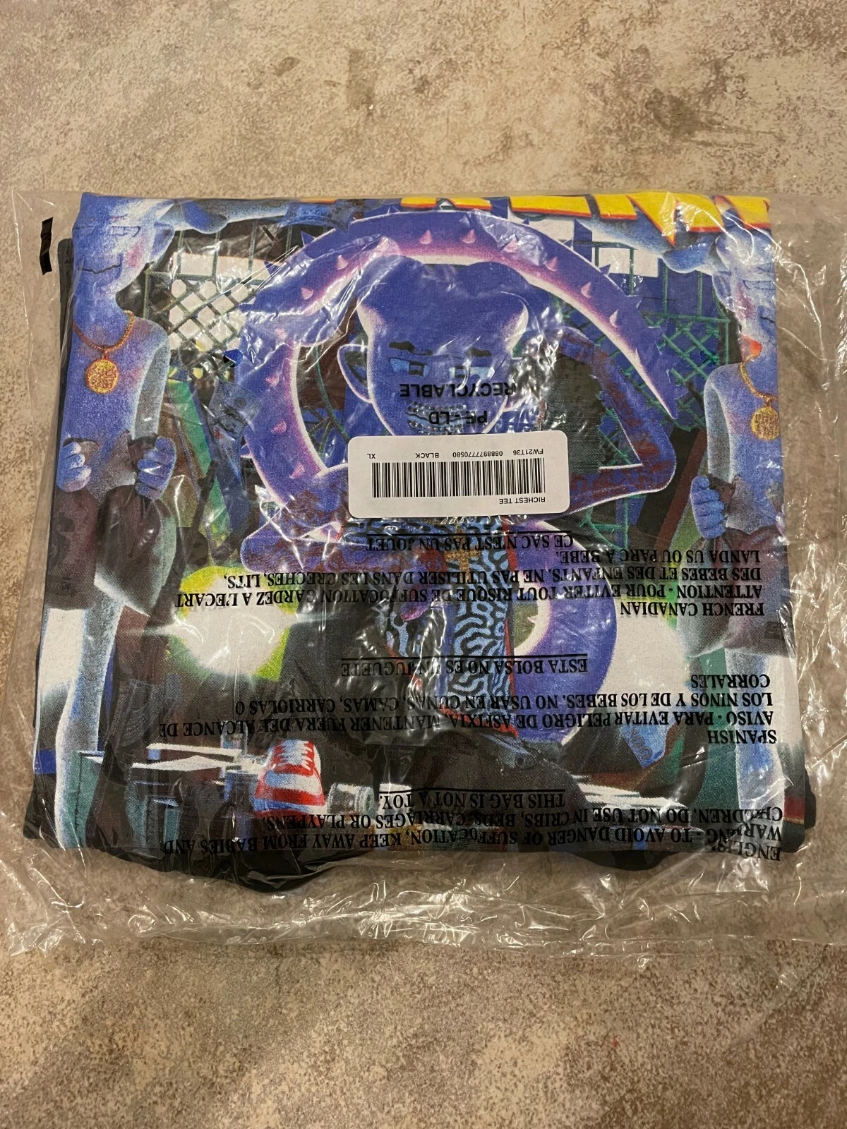 SUPREME FW21 RICHEST TEE BLACK EXTRA LARGE XL AUTHENTIC NEW IN HAND!