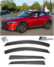 EOS Visors For 16-21 Mazda CX-3 JDM MUGEN Style Side Window Vents Rain Guards