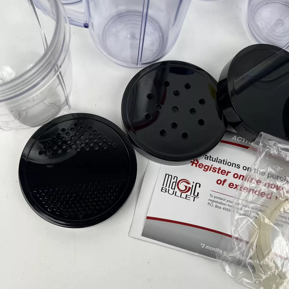 Magic Bullet Replacement Cups w/ Handles Color Rim Rings Tops Shaker 17 Pc Lot - Image 2 of 4