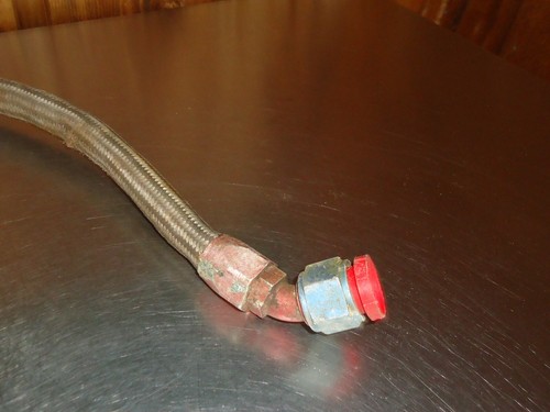 36" Stainless Steel Braided Hose -12an Reusable Fittings Straight & 45 Aeroquip - Picture 2 of 3
