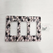 Mermaid Scale Light Switch Cover Plug In 3 Holes Hidden Screw