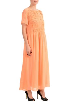 open lace back dress Hugo Boss Dezuki Midi Dress - Orange