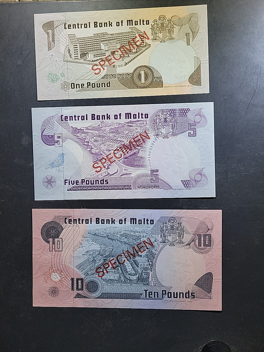 MALTA ・SPECIMEN【 1979年】 1・ 5・10POUNDS - コレクション低