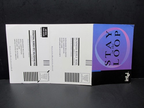 Intel, STAY in the Loop, tarjeta de registro (P/N 618560-002)