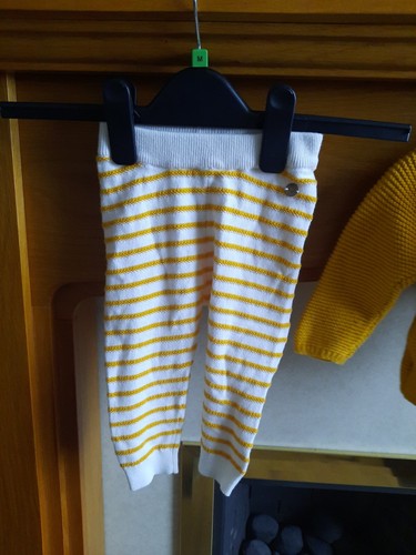 Baby 2-6 Months Lupilu Knitted Fox Cardigan And Bottoms Mustard 100% Cotton - Picture 9 of 17