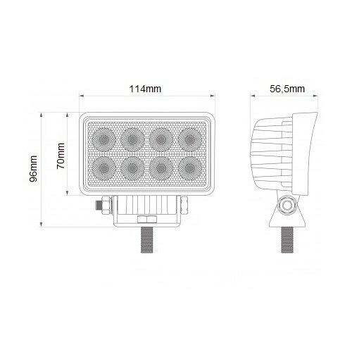 Faro Rettangolare Lavoro 8 LED 24W 1680 Lumen 12V 24V Camion Trattori Off-Road - Imagen 4 de 4