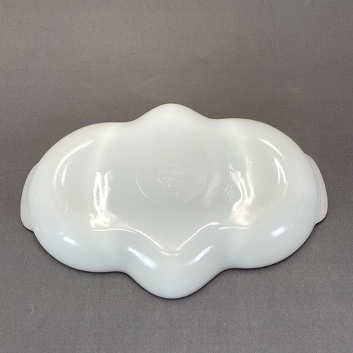 Anchor Hocking Fire King Milk Glass 3 Part Relish Dish Oblong Gold Trim Vintage - Picture 9 of 11