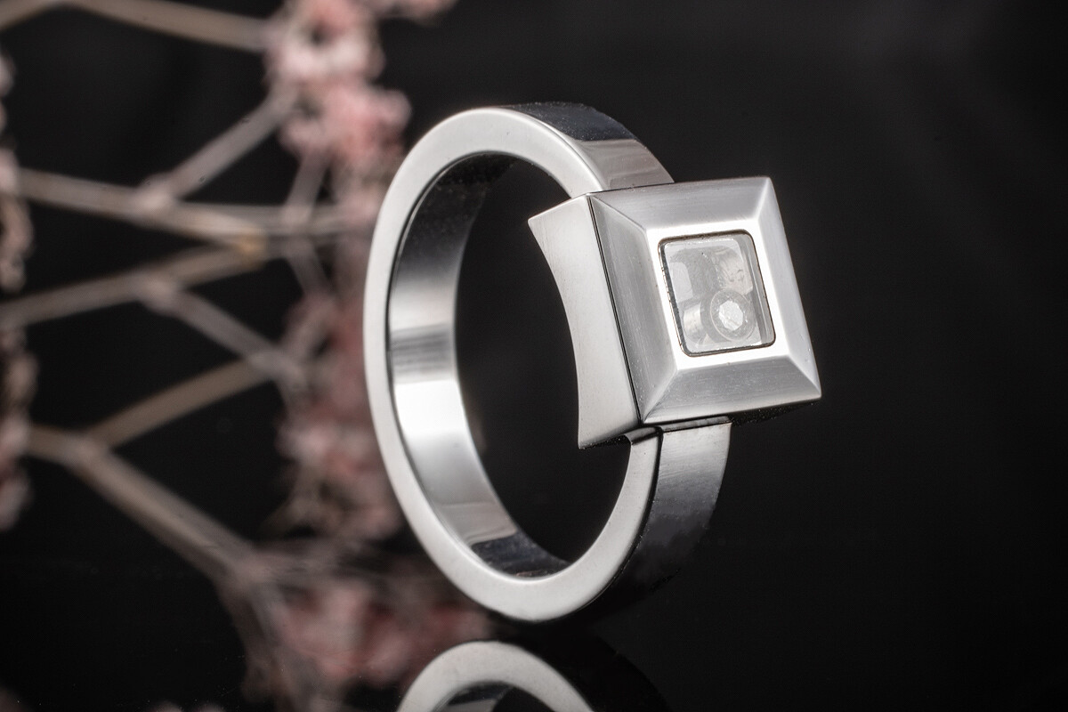 Weißgold Verlobungsring Chopard Chopard Happy Diamonds Ring Square