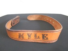 VTG Brown Western Tooled Leather "Kyle" Replacement Belt Boy's Kid Sz 17"-21