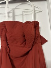 Azazie Rust Strapless Bridesmaid Dress