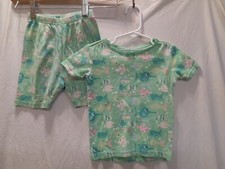 Gymboree Size 4 Girl Gymmies 2 Pc Shortie Fish/Ocean Pajama Set Short Sleeve