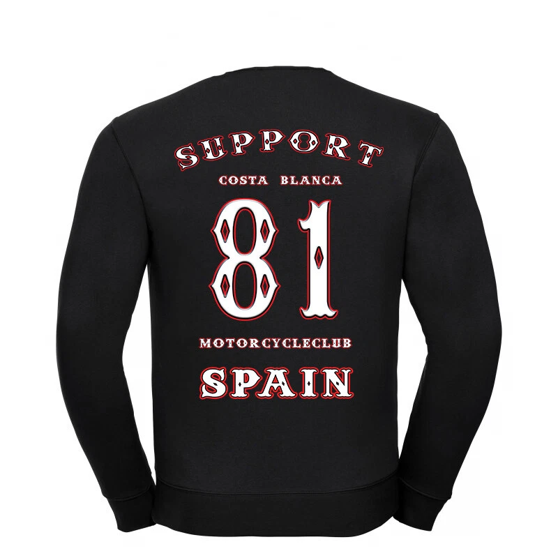 49 Hells Angels Flaming Sculls Support81 pull grosse machine rouge noir - Photo 2/3