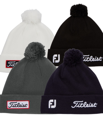 NEW golf winter Premium Titleist Tour Pom Pom Beanie Hat fleece