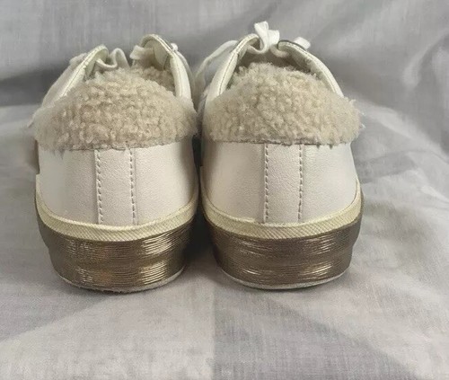 DOLCE VITA Zina White Leather Silver Black Sneaker Gum Shoe Sole Womens Size 9.5 - Picture 4 of 8