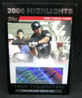 Troy Tulowitzki 2007 Topps 1st Career HR Hologram Rookie Autograph!Rockies SS RC