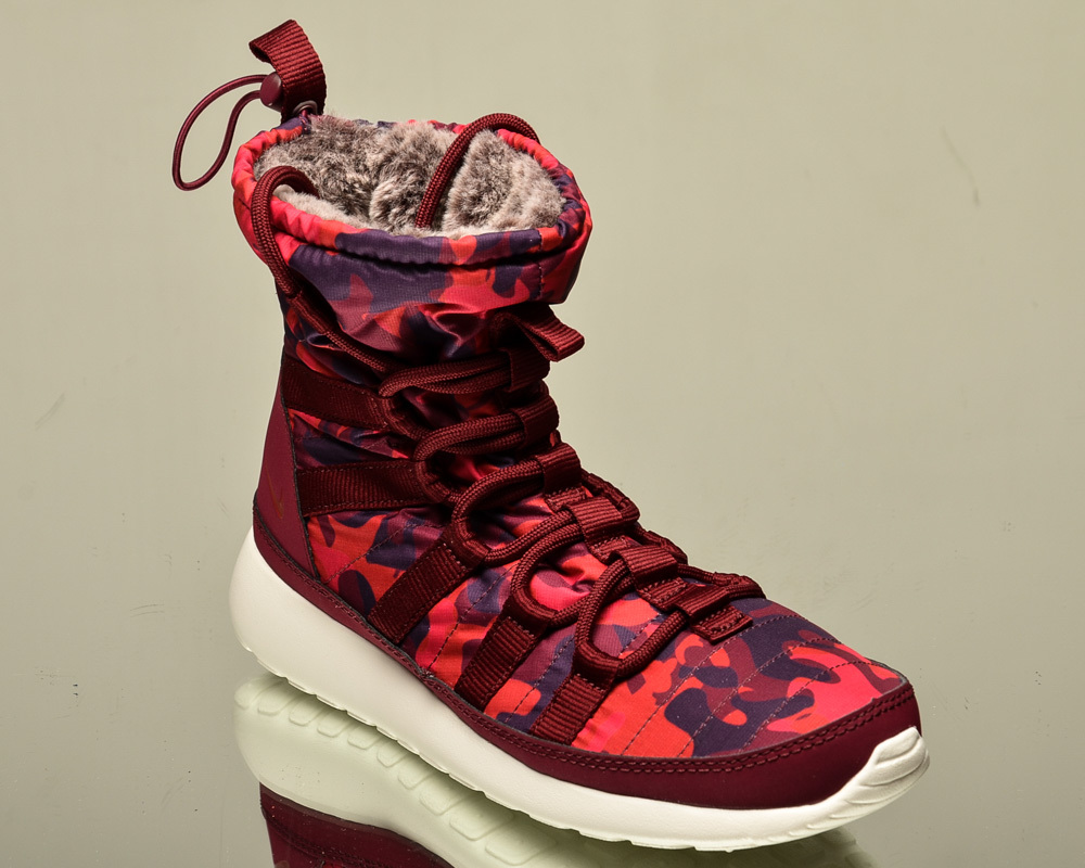 Nike WMNS Roshe One Hi Print Femme lifestyle sneakers winter NEW deep garnet Nike WMNS Roshe One Hi Print Femme lifestyle sneakers winter NEW deep garnet