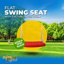 SWING SET STUFF INC. FLAT SEAT WITH 5.5 FT. UNCOATED CHAIN RED toy kids 0309