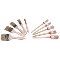 10Tlg Flach- Und Rund-Pinsel Maler Set 10 - 60Mm Lackieren Malen Holzgriff