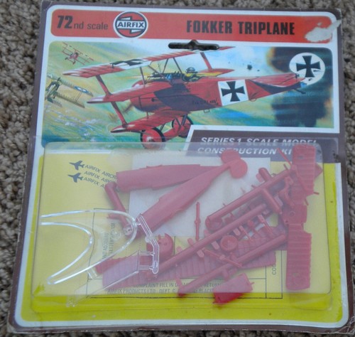 Airfix Fokker Triplane 1/72 Scale Used Unassembled Model Kit 1973
