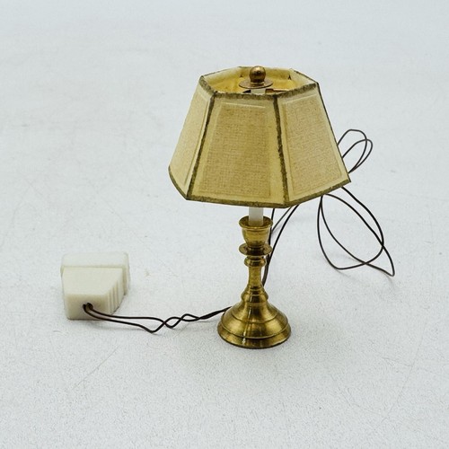 Vintage Miniature Dollhouse Clare Bell Table Lamp With Beige Shade HTF - Picture 6 of 12