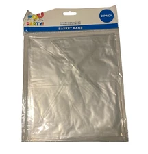 Clear Basket Bags 2 Pack, 21.5 In X 23.6in X 7in Cellophane Wrap, New