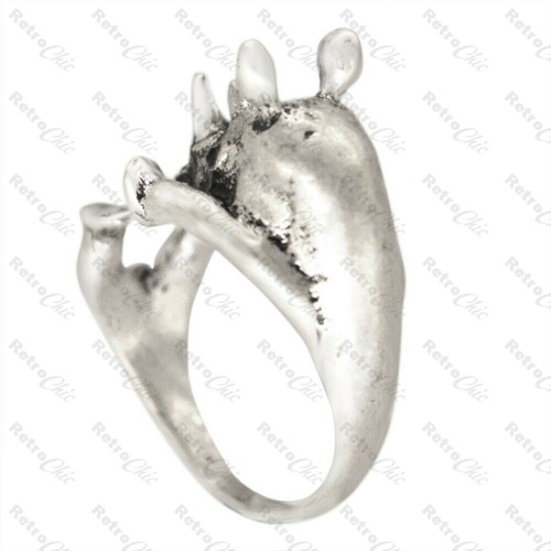 PECULIAR RINOCERONTE PLATA NEGRO ANILLO ENVOLVENTE rinoceronte AMOR ANIMAL tamaño ajustable - Imagen 4 de 5
