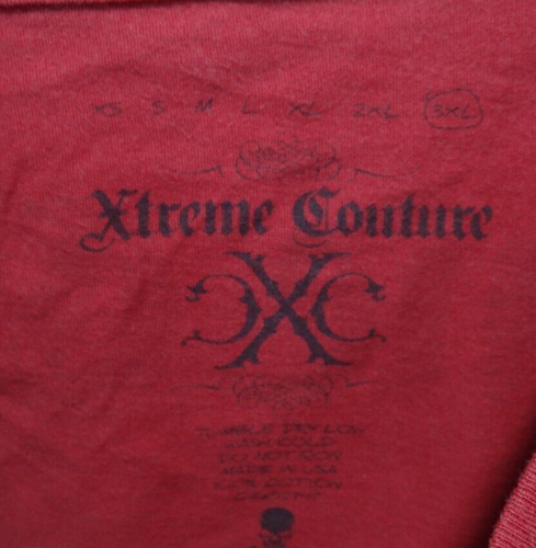 Xtreme Couture by Affliction Skull Wings Double Sided Red T Shirt Men's Size 3XL - Picture 5 of 7