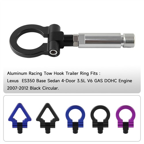Aluminum Tow Hook Towing Hook Ring Fits For Lexus ES350 2007-2012 Black - Picture 8 of 11
