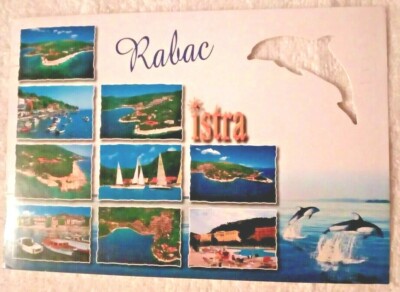 KARTE; KROATIEN; ISTRA; DELFINAUSSCHNITT; KILLERWALE; YACHTEN; 3,50 HRATSKA BRIEFMARKE