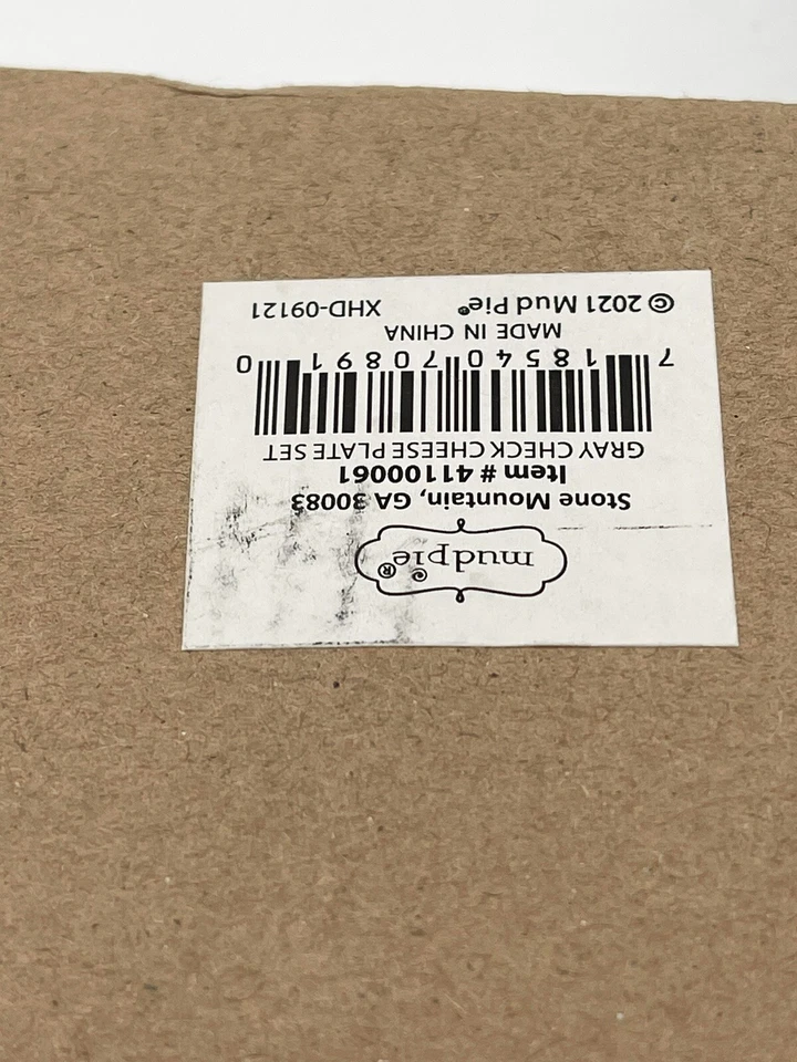 MUD PIE Gray  Checkered Dessert Plate New In Box - Image 3 of 4