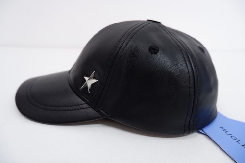 Cappello berretto baseball Mugler X H&M NUOVISSIMO in pelle taglia S 54 nero stella - Foto 3 di 12