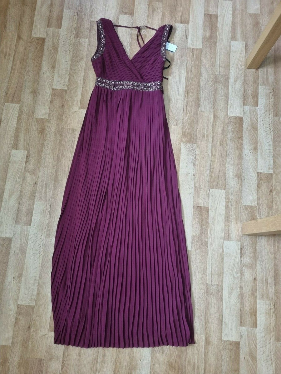 BNWT House of Fraser Lana Size 12 Burgandy Maxi Dress Prom Dress