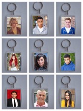 Hollyoaks characters 2, Photo Keyring / bag tag, clear plastic, 
