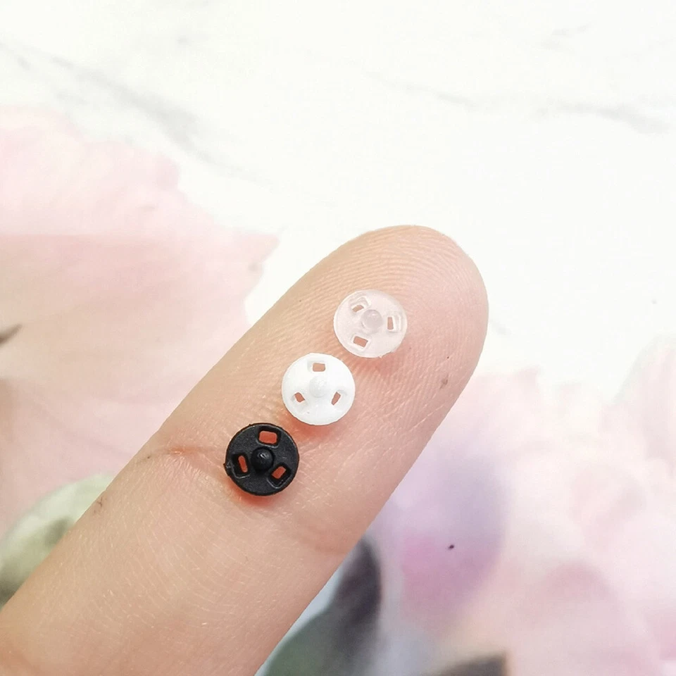 100 Pairs Mini Plastic Snap Button Invisible Buckle Toy Doll Garment Accessories - Image 3 of 4