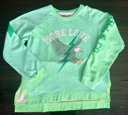 Hammill & Co Size M Gorgeous Mottled Green “more Love “ Design Great Condition - Picture 3 of 9