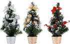 Decorated Christmas Tree Pretty 30cm Mini Desk Top Table Top with Bows & Baubles