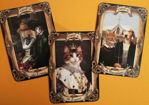 tarot card cards deck cat classic major arcana + book author artist collectible - Zdjęcie 5 z 24