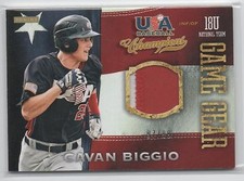 2013 USA Champions Baseball GAME GEAR PRIME Gavan Biggio USA JERSEY PATCH /99 24