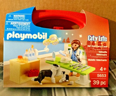 playmobil vet visit carry case