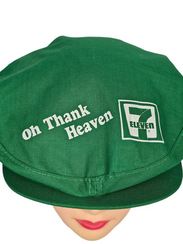 Vintage Oh Thank Heaven 7 Eleven Gatsby Newsboy Cabbie Snapback Hat Size L Green - Picture 3 of 11