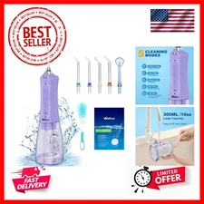 Water Flosser for Teeth, 300ML Cordless Oral Irrigator Rechargeable Dental Fl...