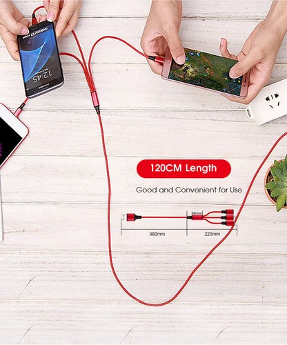 1,2m Multi USB Handy Ladekabel 3in1 USB-C Micro für iPhone Samsung Schnellladung - Bild 9 von 18